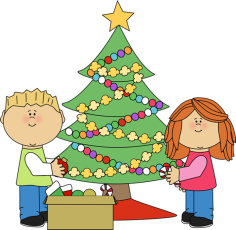 děti u vánočního stromečku
